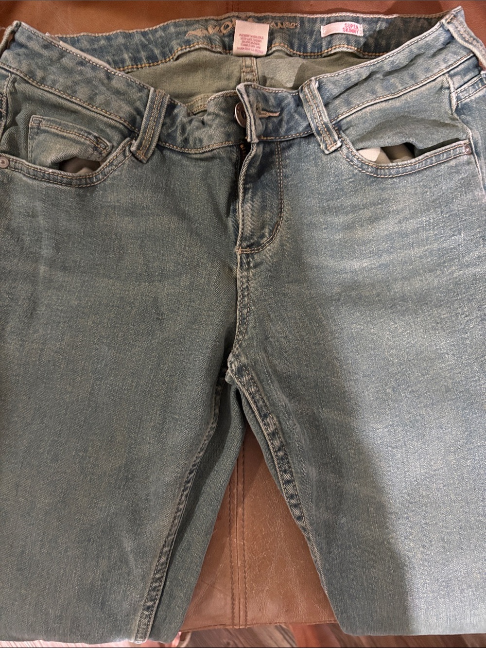 Light Blue Straight Leg Jeans